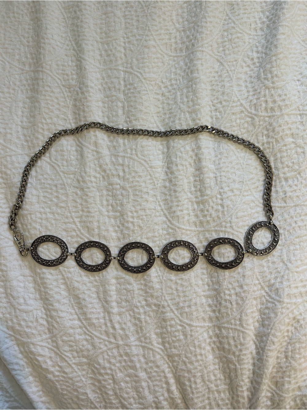 Urban Outfitters Silver Open Circle Chain Belt